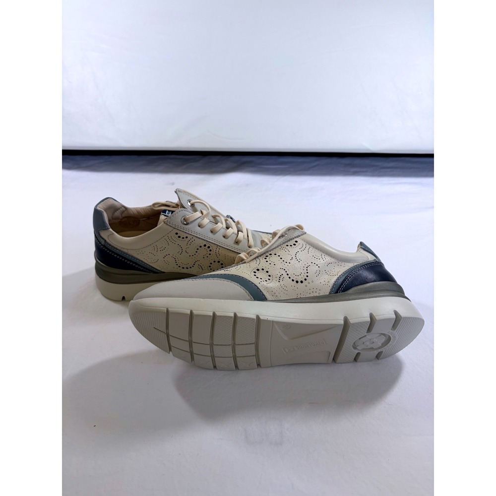 Pikolinos Cantabria Never Worn Cream Grey Leather Perforated Zip Sneakers 38 - Picture 3 of 16